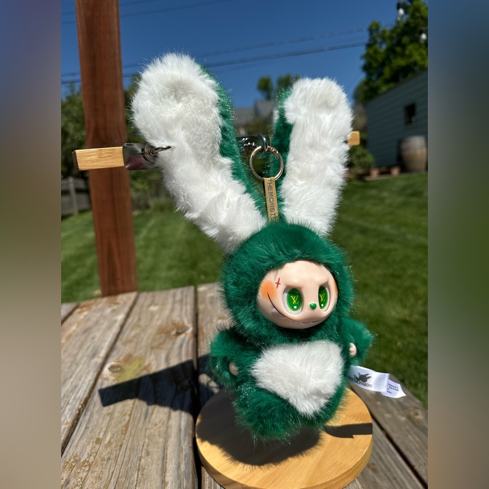 Green Labubu Plush Bunny Keychain Stuffed Animal Charm Not from Pop Mart-Gift - Picture 3 of 13